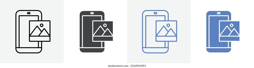 Icono de Galería del teléfono Conjunto de Vectores Uso para el Web