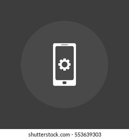 phone gear icon vector, can be used for web and mobile design