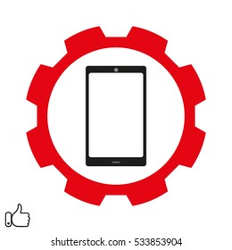 phone gear, icon, vector illustration EPS 10