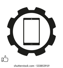 phone gear, icon, vector illustration EPS 10