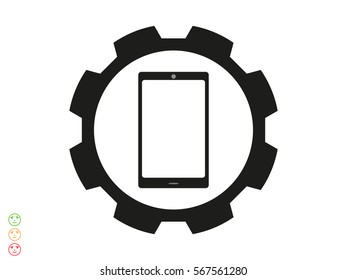 phone, gear, icon, vector illustration eps10