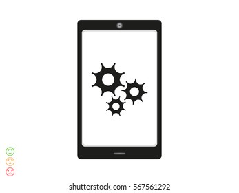 phone, gear, icon, vector illustration eps10