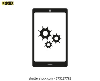 phone, gear, icon, vector illustration eps10