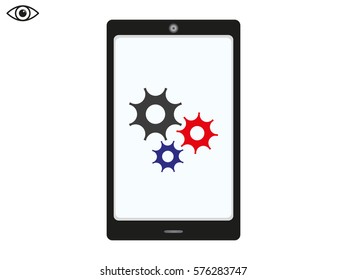 phone, gear, icon, vector illustration eps10