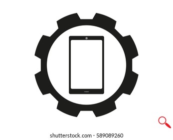 phone, gear, icon, vector illustration eps10