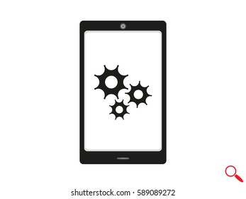 phone, gear, icon, vector illustration eps10