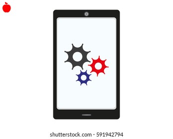 phone, gear, icon, vector illustration eps10