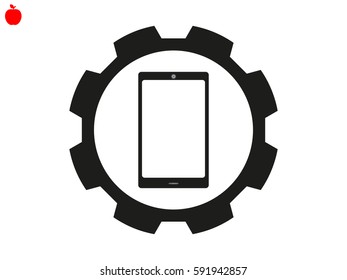 phone, gear, icon, vector illustration eps10