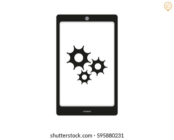 phone, gear, icon, vector illustration eps10