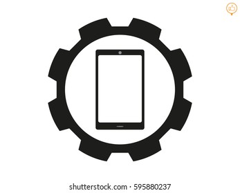 phone, gear, icon, vector illustration eps10