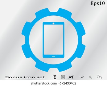 phone, gear, icon, vector illustration eps10