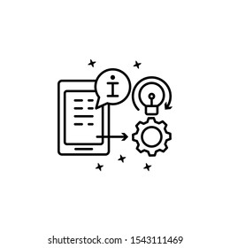 Phone gear information icon. Simple line, outline vector of project management icons for ui and ux, website or mobile application