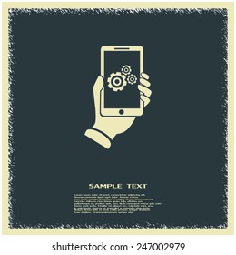 phone with gears and cogs 