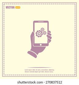 phone with gears and cogs 
