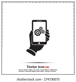 phone with gears and cogs 
