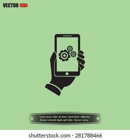 phone with gears and cogs 