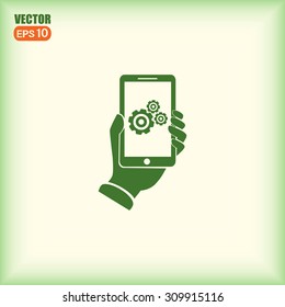 phone with gears and cogs 