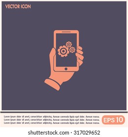 phone with gears and cogs 