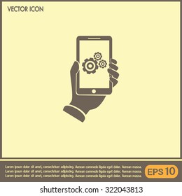 phone with gears and cogs 