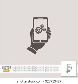 phone with gears and cogs 