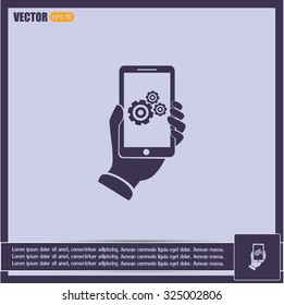 phone with gears and cogs 