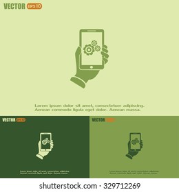 phone with gears and cogs 