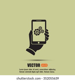 phone with gears and cogs 