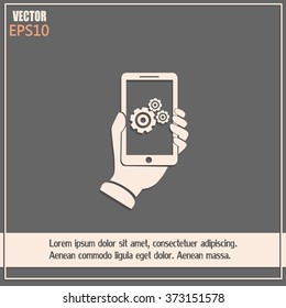 phone with gears and cogs 