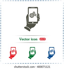 phone with gears and cogs 