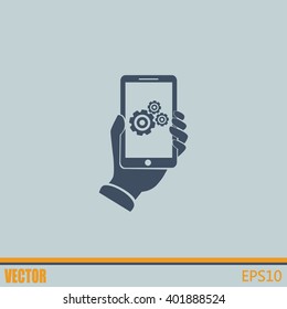 phone with gears and cogs 