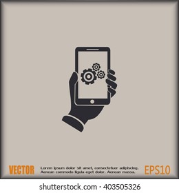 phone with gears and cogs 
