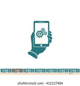 phone with gears and cogs 