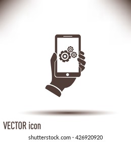 phone with gears and cogs 