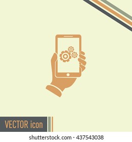 phone with gears and cogs 