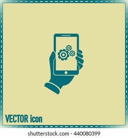 phone with gears and cogs 