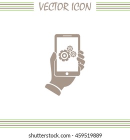 phone with gears and cogs 