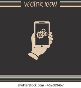 phone with gears and cogs 