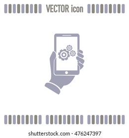phone with gears and cogs 