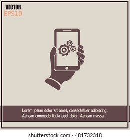 phone with gears and cogs 