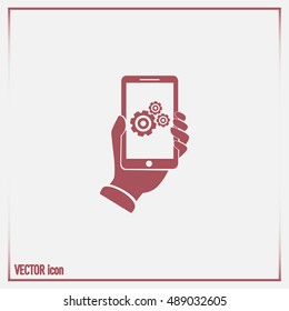 phone with gears and cogs 