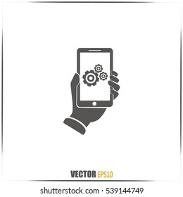 phone with gears and cogs 