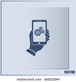 phone with gears and cogs 