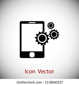 phone with gears, Vector EPS 10 illustration style