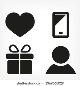 Phone gift heart user vector icon