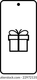 phone gift present anniversary box Outline