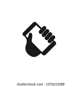Phone give hand vector icon
