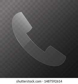 Phone glass icon vector design. Call transparent icon
