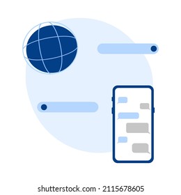 Teléfono, Internet global, mensajes. Gráficos vectoriales