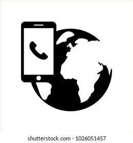 phone globe icon