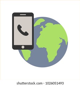 phone globe icon